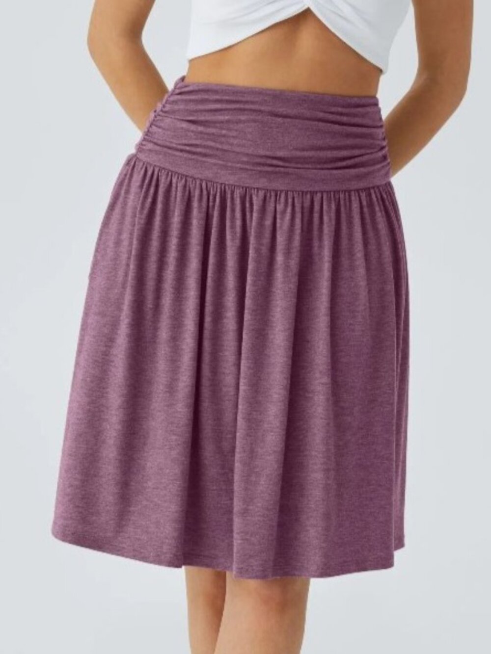 Mauve Gathered Mini Skirt